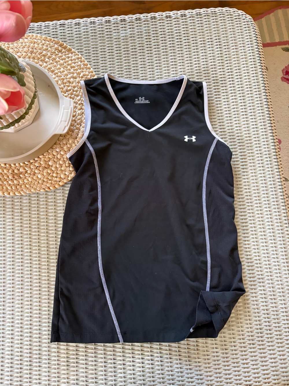 Under Armour Black One-Piece Swim/Active Suit with Gray Trim